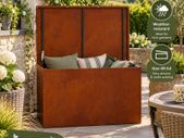 Weathering Steel Garden Storage Cushion Box