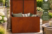 Weathering Steel Garden Storage Cushion Box