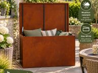 main image for ad Weathering Steel Garden Storage Cushion Box