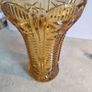 Rare Find Antique Old Cut Glass Amber Glass Vase. Image 5