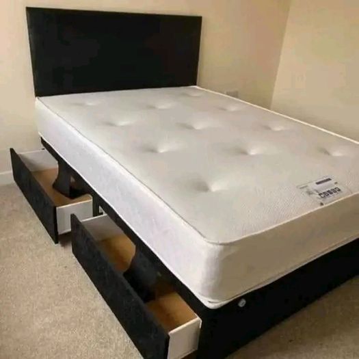 New Stylish single ,Double 4ft, 4ft6, King 5ft And 6ft Superking Sizes Divan Beds Instock. Drawers And Optional Tufted Mattresses Available. Free Delivery