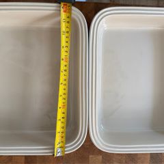 2 x Le Creuset Cream Stoneware Oven Dishes
