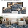 Machine Washable Large Rugs Living Room, 180x270 cm Non-Slip Area Rugs, Short Pile Blue Rug for Bedroom, Hallway, Bedroom, and Kitchen, Office, Blue Image 3