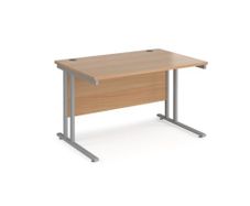 Office desk 1200mm x 800mm - silver cantilever leg frame, beech top