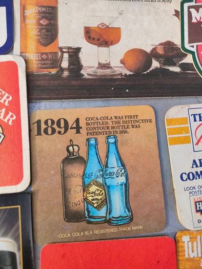 Vintage beer mat collage