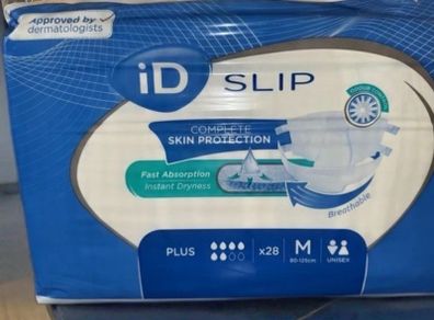 iD Slip Plus M Adult Incontinence Briefs  28 Pack