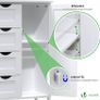 Bathroom Floor Storage Cabinet, Freestanding Storage Unit with Adjustable Shelf, 4 Drawers & Door, for Bedroom, Kitchen, Living Room, Entryway, White Image 7