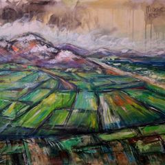 Riverside Landscape - The Mayo Green 87x65cm