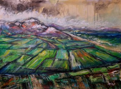 Riverside Landscape - The Mayo Green 87x65cm