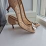 LK Bennett Cream Beige Lace Heel Pumps Image 3
