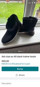 Black Ash designer suede trainer boots