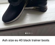 Black Ash designer suede trainer boots