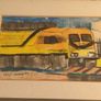 Small  framed drawing of train at station signed by Leo O'Connor 99 art work Image 7