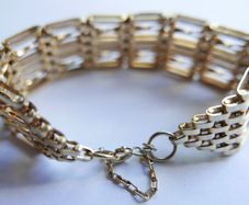 Vintage Gold Plated Gate Link Bracelet length 8,5"