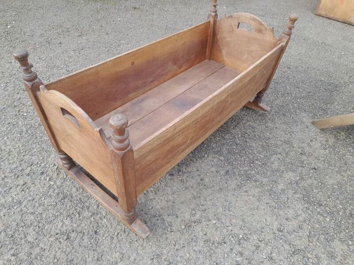Antique Wooden Rocking Cradle
