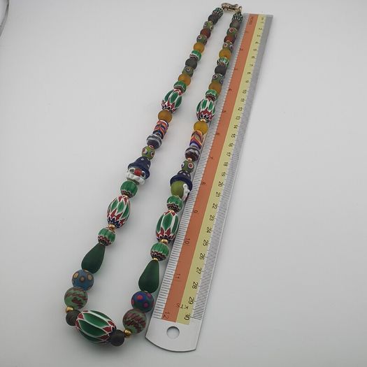 Vintage Venetian African Style Mix Glass Beads Necklace