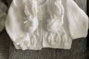 Cardigan hairband and bootees 3 to 6 mths