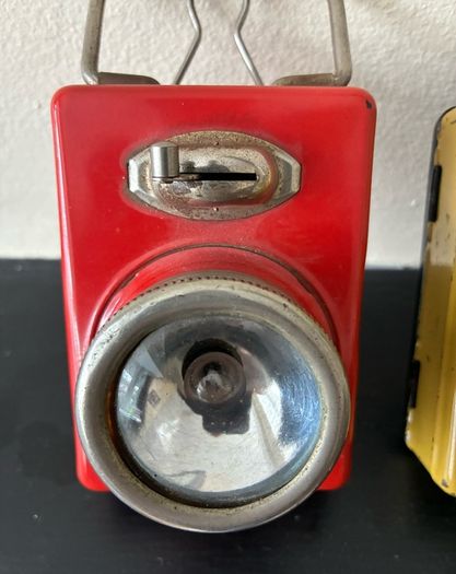2 x Vintage 50'/60's French Metal Lamps/Torches