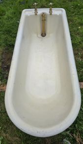 Vintage Cast Iron Bath Tub  Solid Heavy Bath