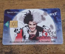 UK BT 2 GBP Phonecard "101 Dalmatians", used, 1996 - free standard postage