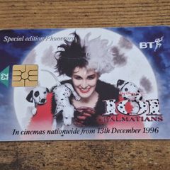 UK BT 2 GBP Phonecard "101 Dalmatians", used, 1996 - free standard postage