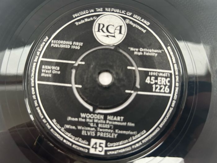 Elvis Presley Wooden Heart 7 inch Vinyl Irish Press 1960