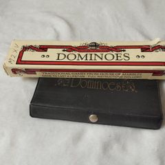 Dominoes in black case & House of Marbles