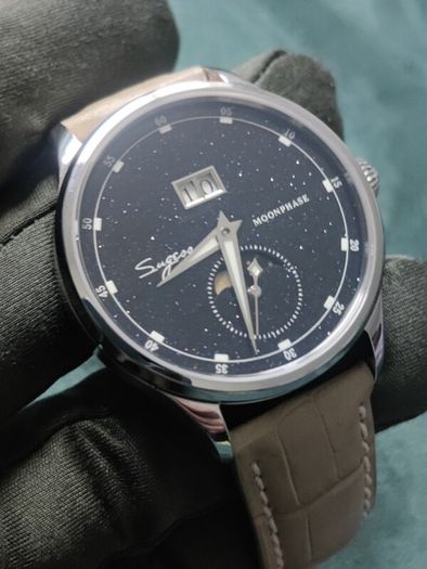 Sugess Moonphase Mechanical, Big Date Automatic 41mm Watch with Sapphire Crystal