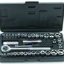 40pcs Socket Set 1/4" 3/8" Reversible Ratchet Handle Tool Set Kit Case Image 2