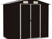 Garden Shed Brown 205x129x183 cm Galvanised Steel