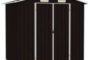 Garden Shed Brown 205x129x183 cm Galvanised Steel