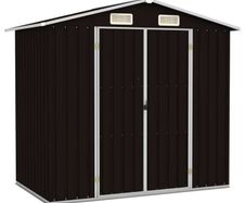 Garden Shed Brown 205x129x183 cm Galvanised Steel