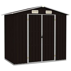 Garden Shed Brown 205x129x183 cm Galvanised Steel