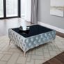 Chester Lux Coffee Table Velvet 63x82 Light Grey Image 2
