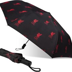 Liverpool FC Umbrella for Adults and Teens - Compact Folding Telescopic Umbrella Lightweight - Liverpool Gifts for Him