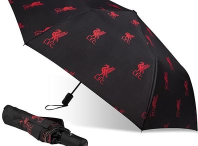 Liverpool FC Umbrella for Adults and Teens - Compact Folding Telescopic Umbrella Lightweight - Liverpool Gifts for Him