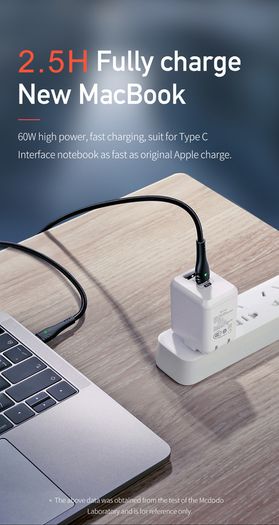 MCDODO 2M 60W/3A Laptop/Mobile/Tablet PD/QC 4.0 Fast Charger & Data Sync Type-C Male/Male Zinc Alloy & Nylon Braided Cable (Brand New/Warranty)