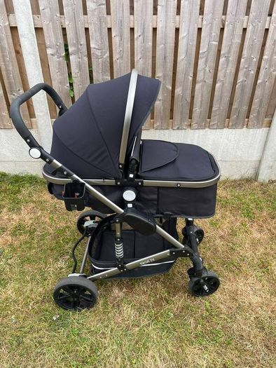 Magic ZC 3 in 1 Pushchair Pram Travel System, Baby Stroller 3 in 1 with Reversible Two Pushing Modes, Newborn Infant Carriage One-Click Folding, Toddler Buggy Aluminum Frame (739 Black)