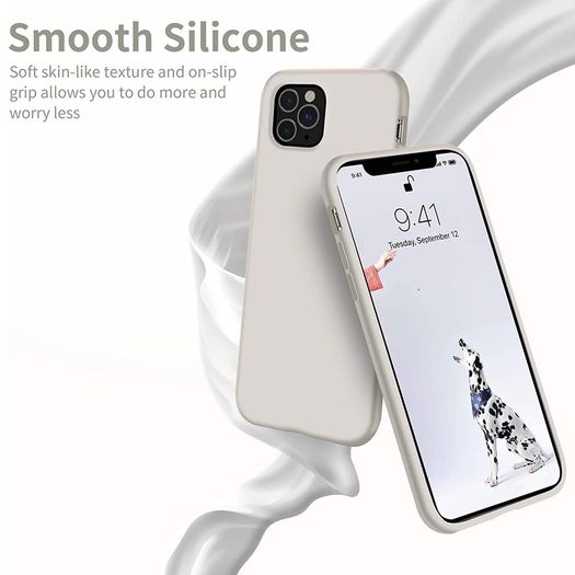 Liquid Silicone Case For iPhone 11 Pro Luxury Thin ShockProof Soft Phone Cover Grey - FHT7IP11PLK