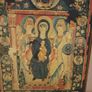 Rare Vintage Virgin And Child Icon Tapestry on Wood. Image 6