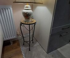 Lamp Gorgeous Chinoiserie Ginger Jar-Vintage Table Lamp  Porcelain Peacock Floral Motif Pristine Gold Gilt