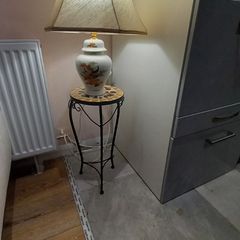 Lamp Gorgeous Chinoiserie Ginger Jar-Vintage Table Lamp  Porcelain Peacock Floral Motif Pristine Gold Gilt