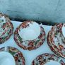 Vintage tea set, 1940's or earlier, with gold edging and floral pattern. Cafe wedding decor Image 9