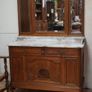 Antique French Oak Dressing Table / Vanity with Marble Top Image 2