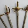 Vintage Set of 6 Enameled Cocktail Sticks Swords By Toledo of Spain 1960s Image 4