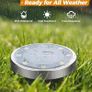 Solar Lights Outdoor Garden, 10 Pack Solar Ground Lights, 8 LED Solar Disk Lights Outdoor IP65 Waterproof for Garden Pathway Lawn Patio Yard Landscape (Cool White) Image 2