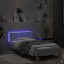 Bed Frame without Mattress with LED Lights White Image 3