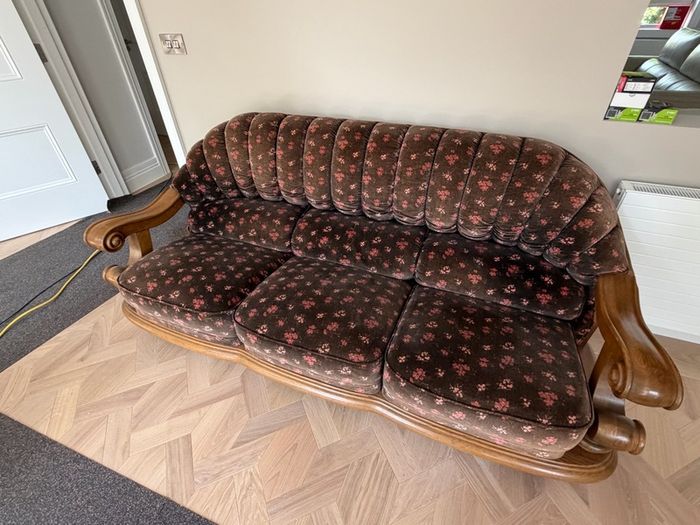 Hardwood Oak Sofa Seat + Coffee Table