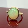 Gold plated Ethiopian Welo Opal Solitaire Ring Image 10