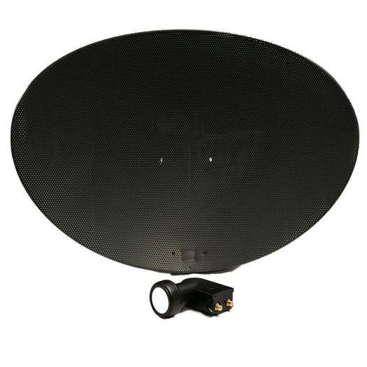 Sky Satellite Dish Zone 2 For Sky Hd Freesat Free To Air Black Mesh + Twin Lnb